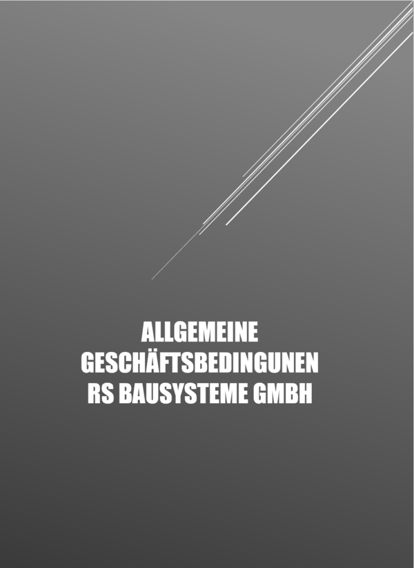 Vorschaubild Allgemeine Geschäftsbedingungen | Rs Bausysteme GmbH
